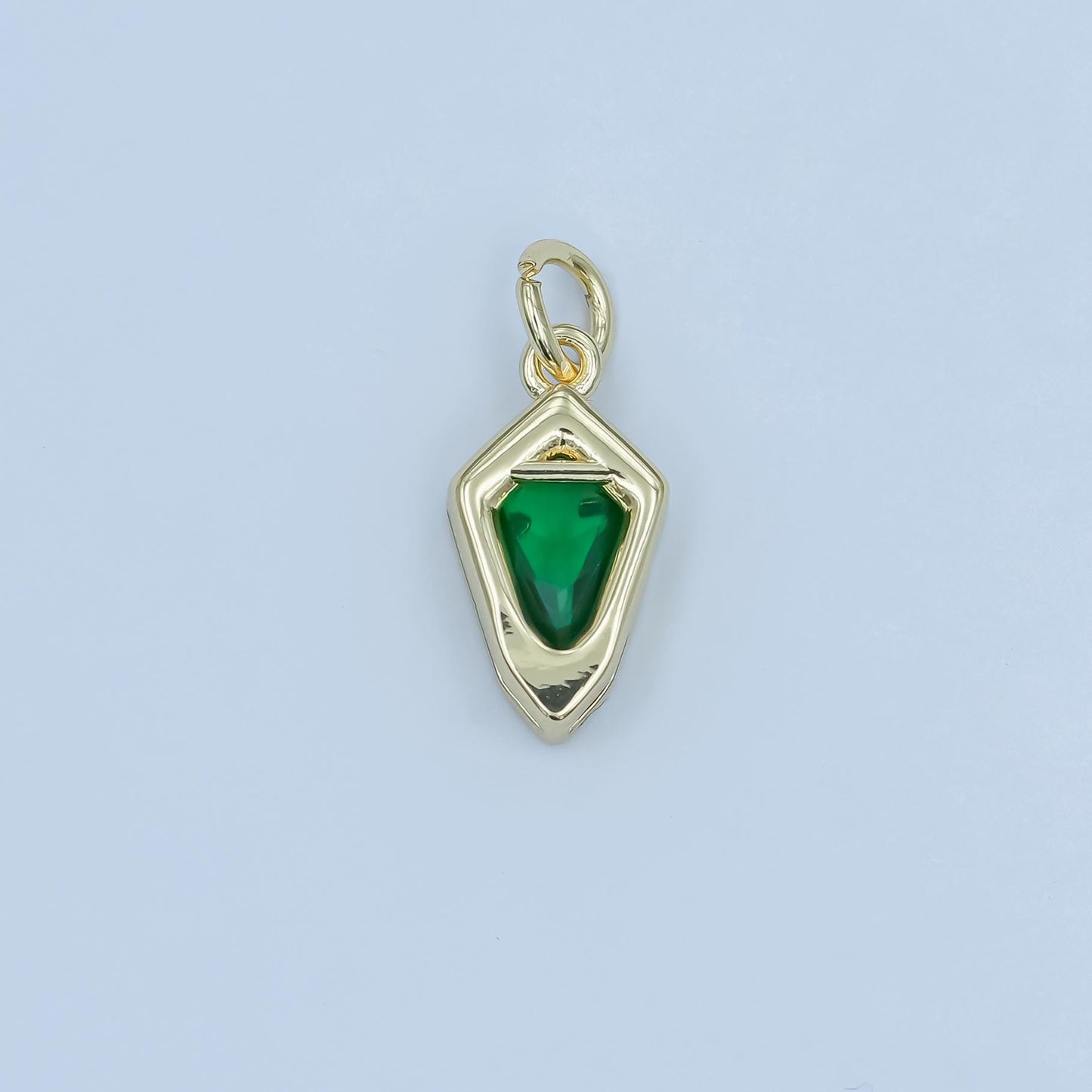 Dainty Birthstone Arrow Tip charm gold Spike Jewelry making with Colorful CZ Stone Jewelry component 14.3 x 7.5 mm | N-110