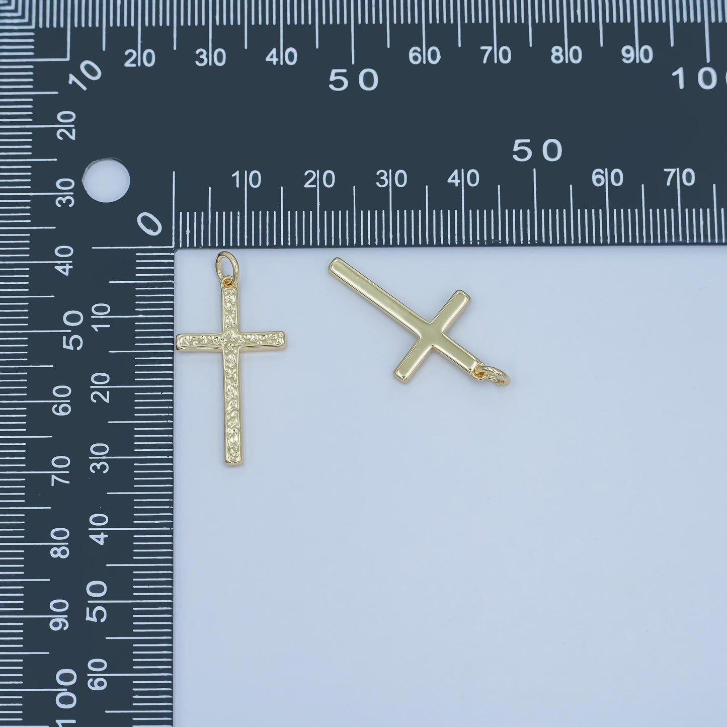 Dainty hammered texture cross charm for religious jewelry making mini gold filled cross pendant for bracelet necklace earring supply | N-117