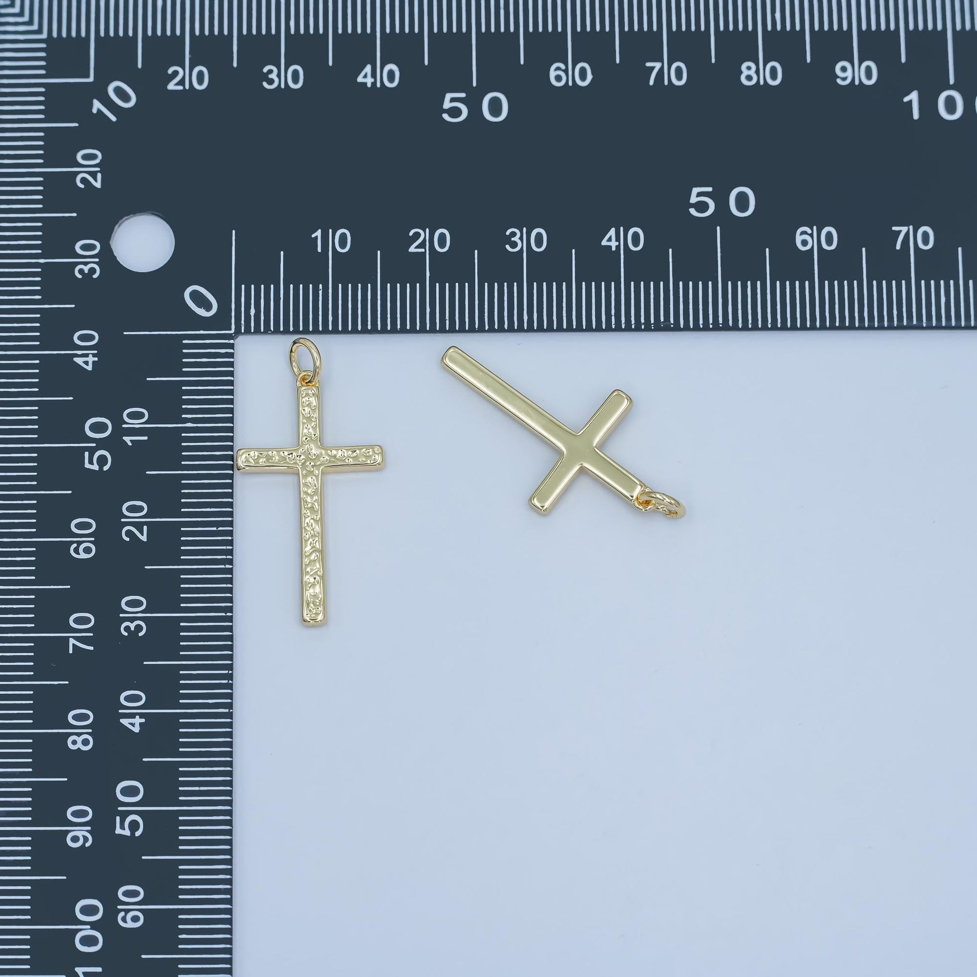 Dainty hammered texture cross charm for religious jewelry making mini gold filled cross pendant for bracelet necklace earring supply | N-117