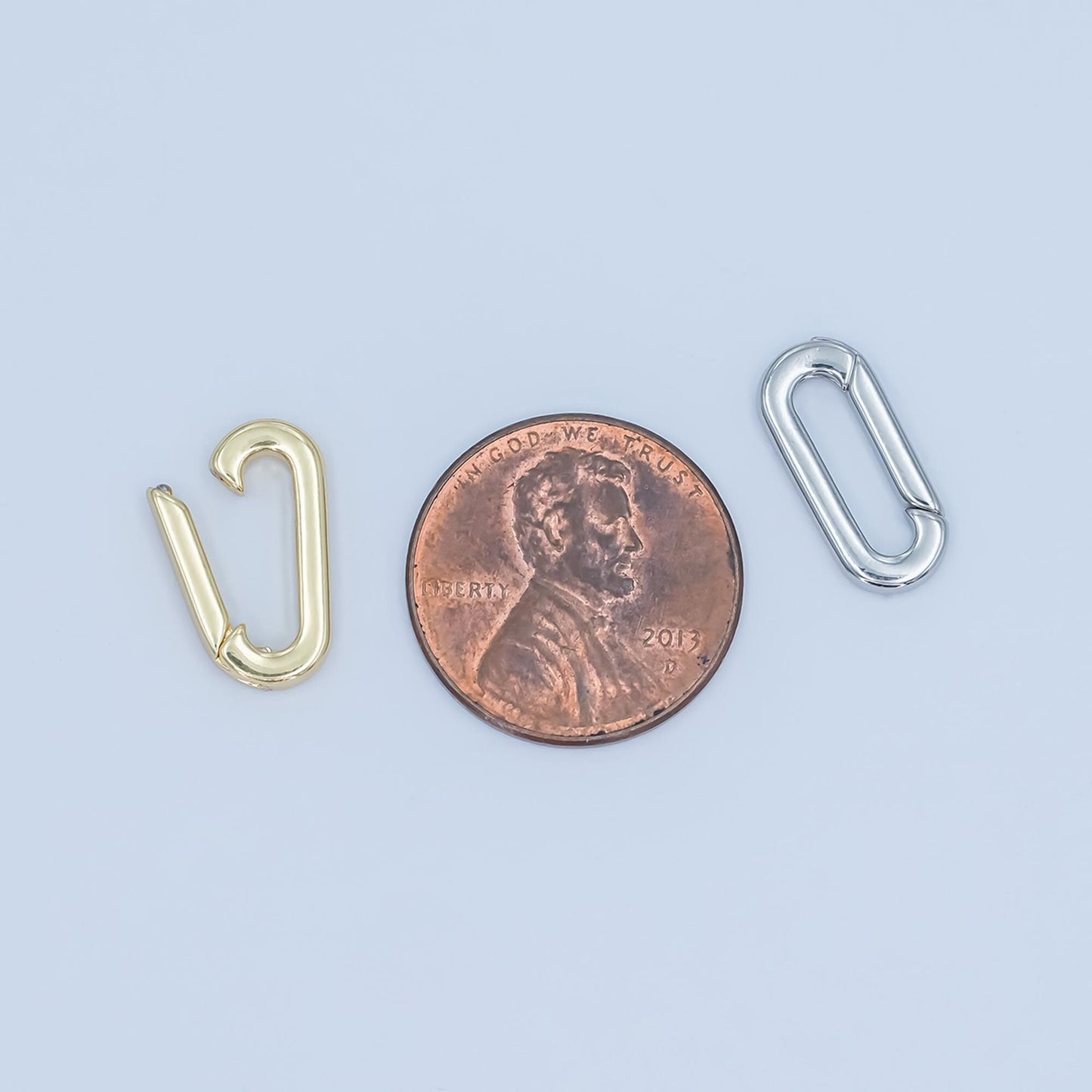 24K Gold Filled Simple Oval Pull Gate Clasp, Minimalistic Clasp for Charm Holder | Z-1096