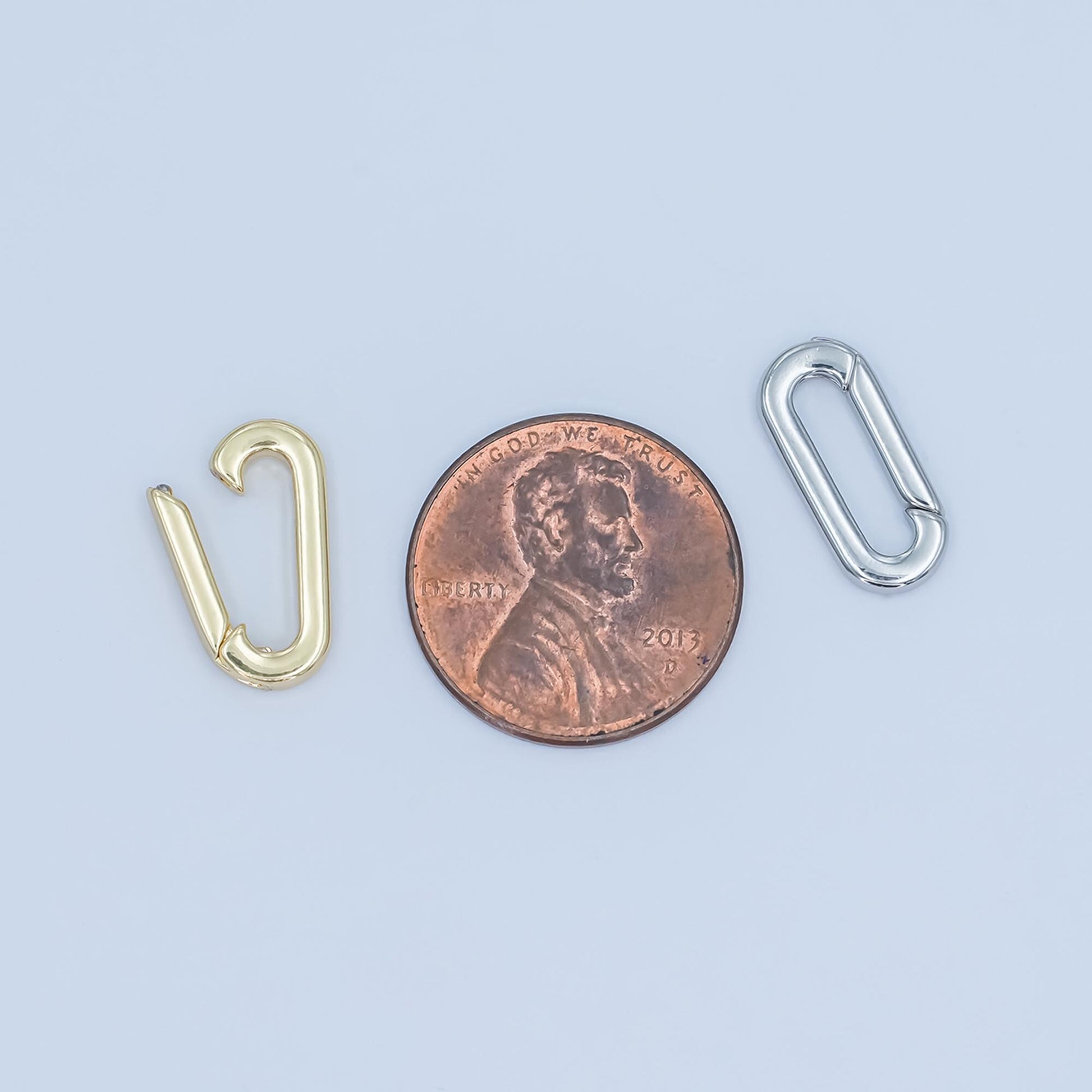 24K Gold Filled Simple Oval Pull Gate Clasp, Minimalistic Clasp for Charm Holder | Z-1096