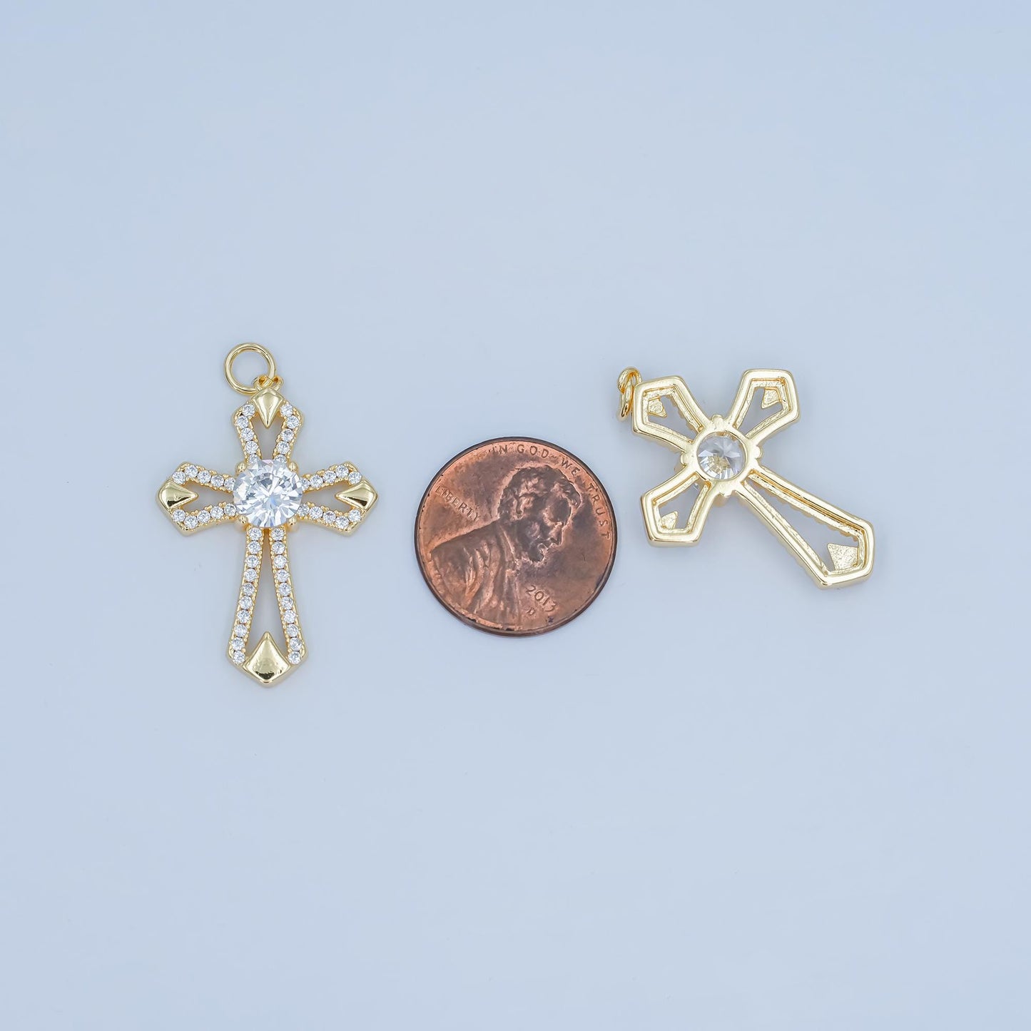 Dainty Victorian Cross charm necklace Cubic Old English Crss Pendant In 14k Gold Filled Necklace Bracelet Rosary Jewelry Making Supply N-118
