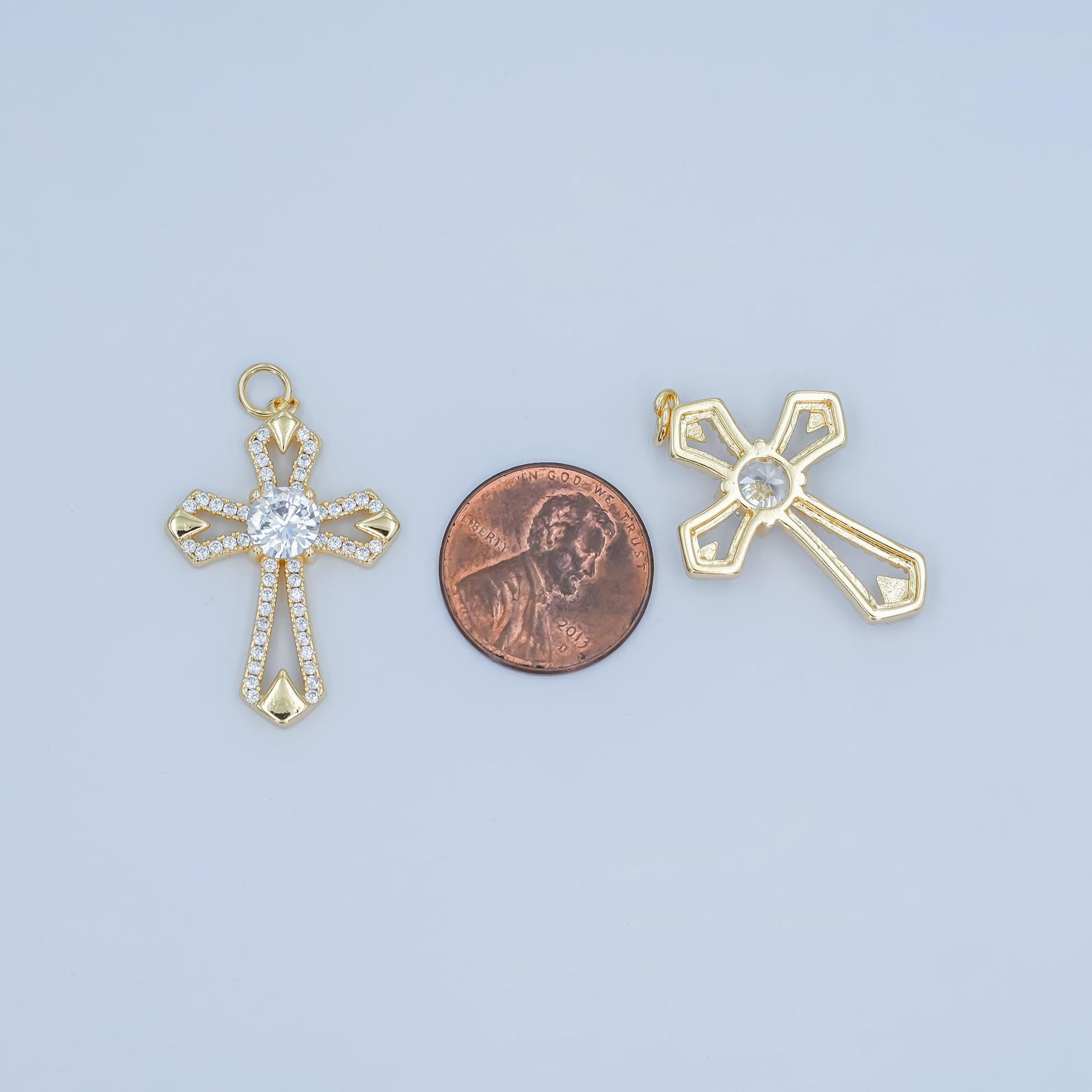 Dainty Victorian Cross charm necklace Cubic Old English Crss Pendant In 14k Gold Filled Necklace Bracelet Rosary Jewelry Making Supply N-118