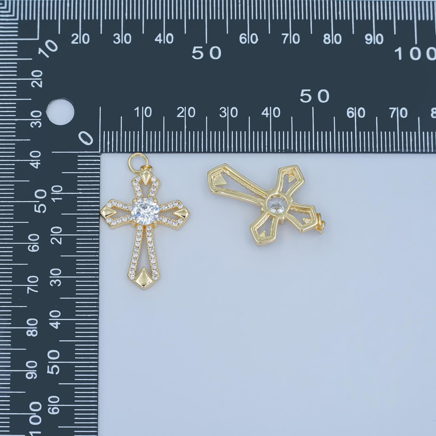 Dainty Victorian Cross charm necklace Cubic Old English Crss Pendant In 14k Gold Filled Necklace Bracelet Rosary Jewelry Making Supply N-118