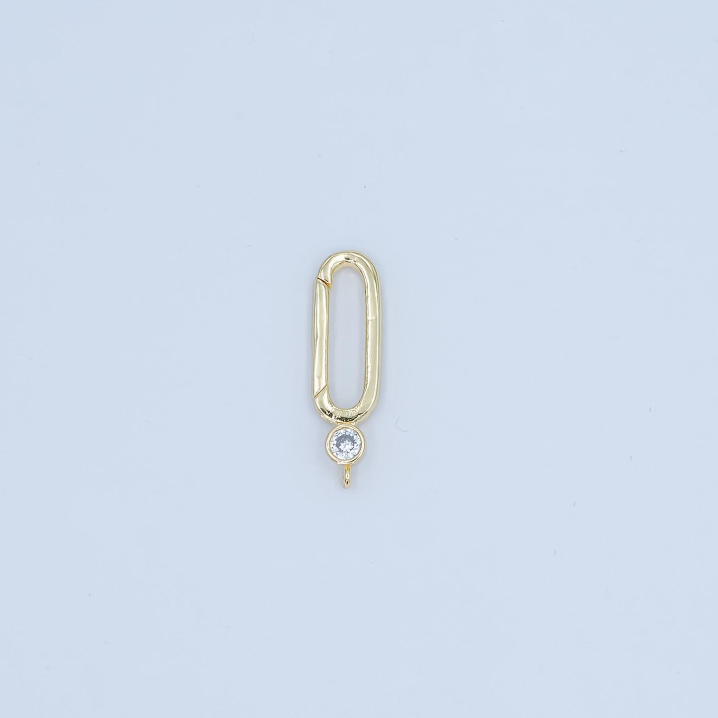24k gold filled 21mm push oblong oval spring gate minimalist findings supply with Closed Link for Bail Enhancer Charm Holder | Z-1097