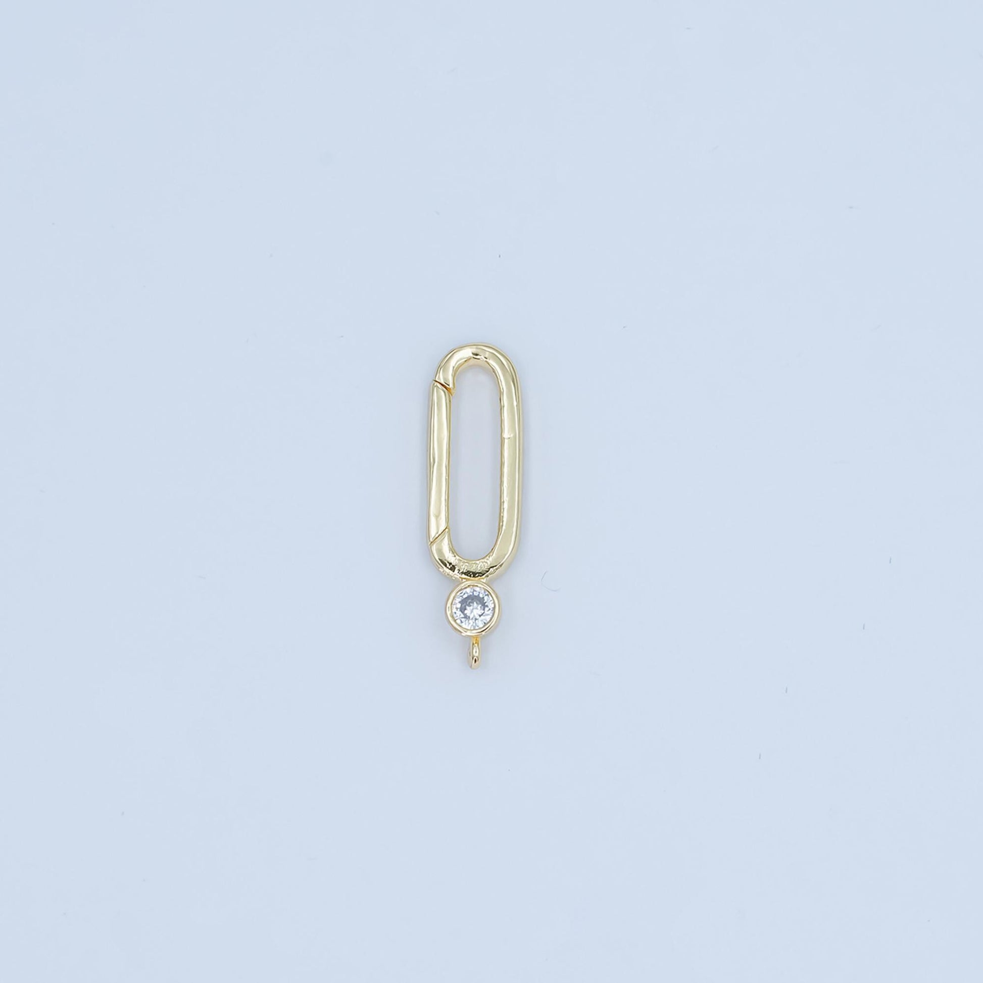 24k gold filled 21mm push oblong oval spring gate minimalist findings supply with Closed Link for Bail Enhancer Charm Holder | Z-1097
