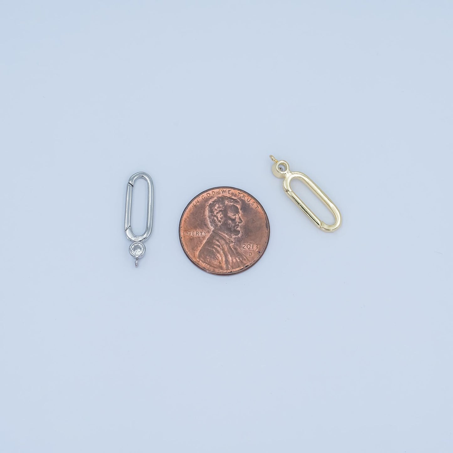 24k gold filled 21mm push oblong oval spring gate minimalist findings supply with Closed Link for Bail Enhancer Charm Holder | Z-1097