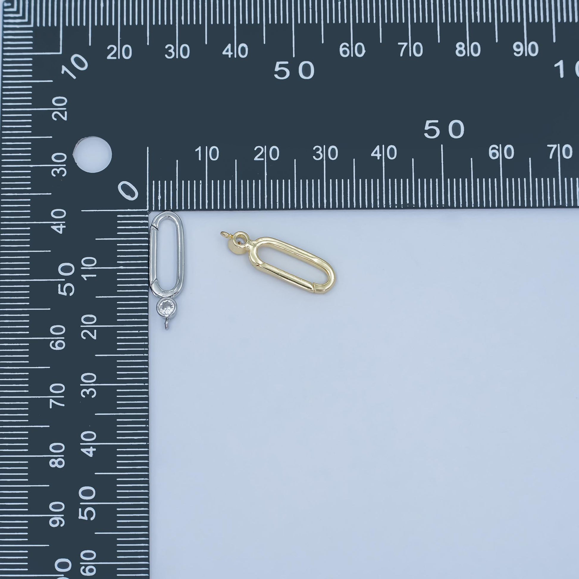 24k gold filled 21mm push oblong oval spring gate minimalist findings supply with Closed Link for Bail Enhancer Charm Holder | Z-1097