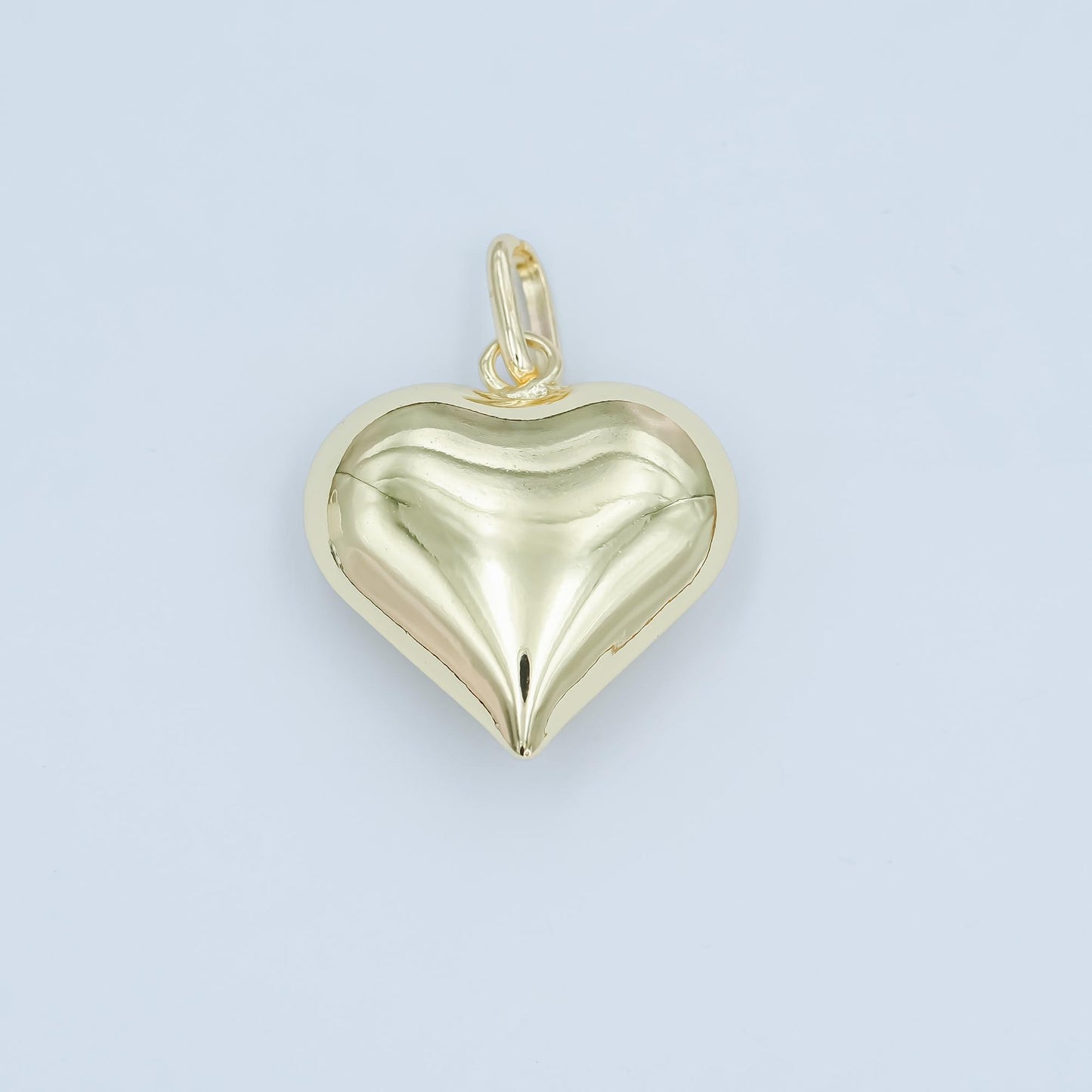 14k gold filled 25mm puffed minimalist heart charm Silver Heart charm | AA-1484