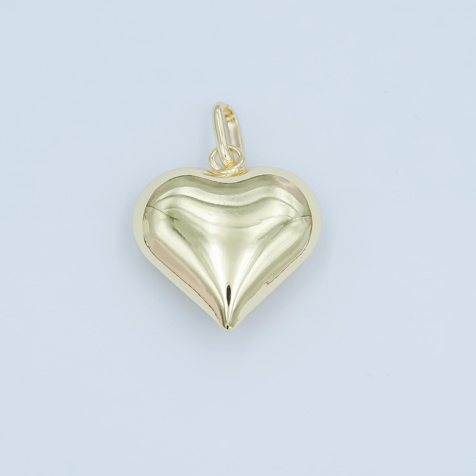 14k gold filled 25mm puffed minimalist heart charm Silver Heart charm | AA-1484