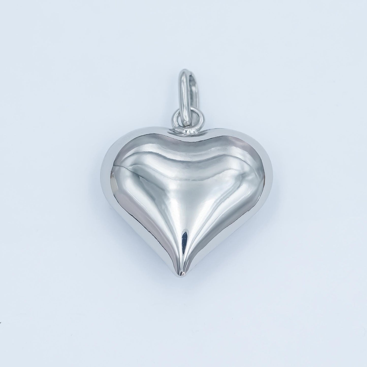 14k gold filled 25mm puffed minimalist heart charm Silver Heart charm | AA-1484