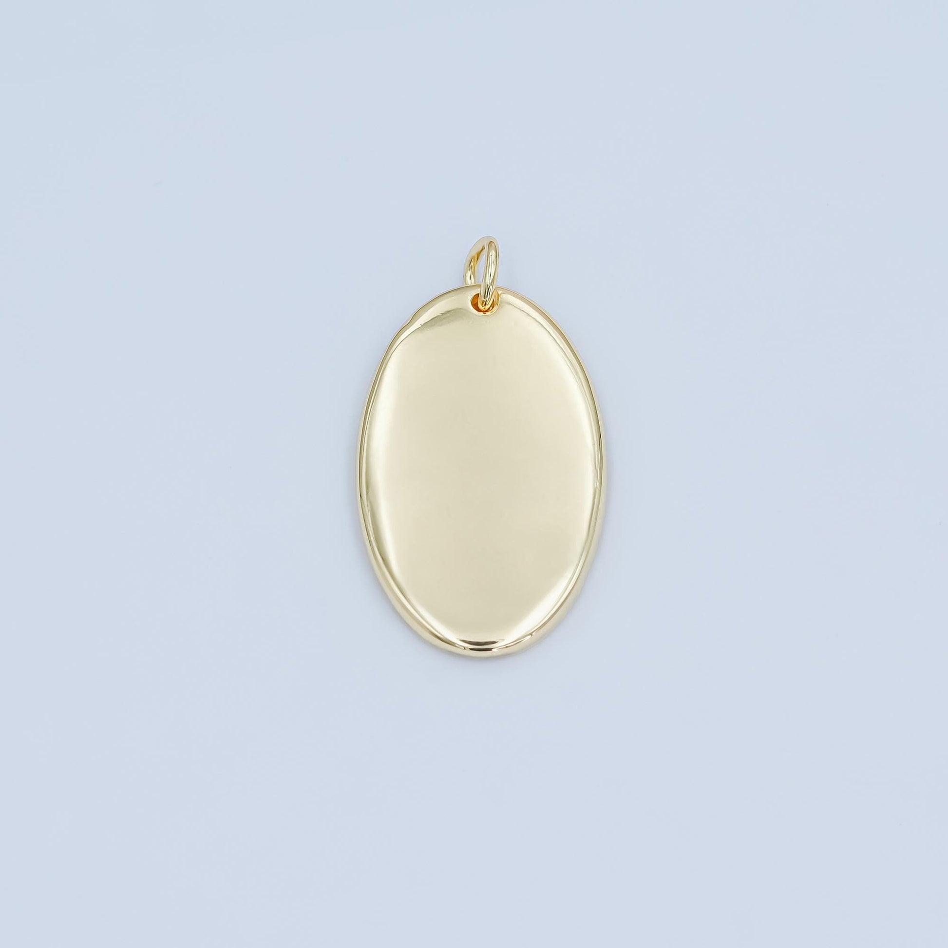 Dainty goldoval charm Thread charm for necklace bracelet earring N-076
