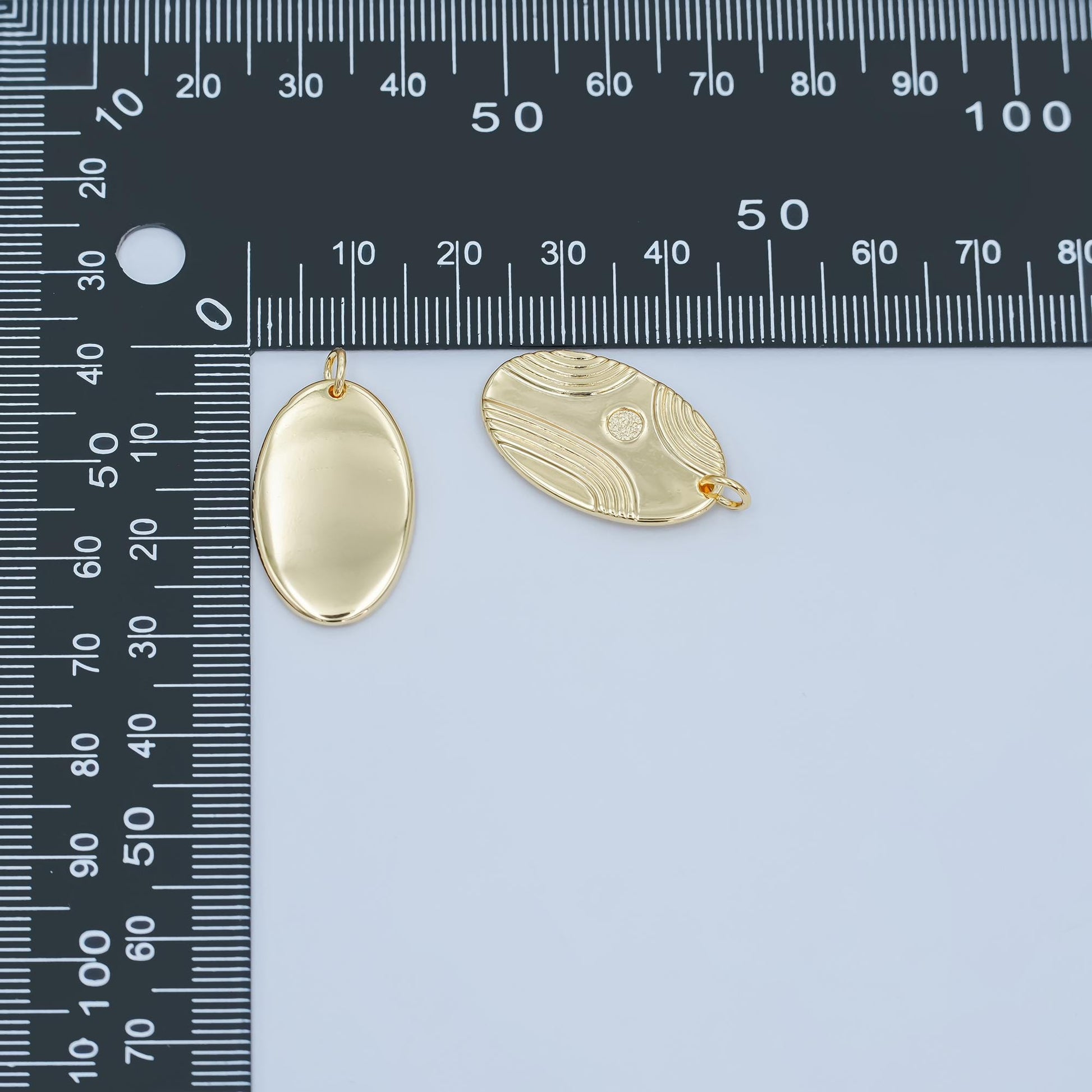 Dainty goldoval charm Thread charm for necklace bracelet earring N-076
