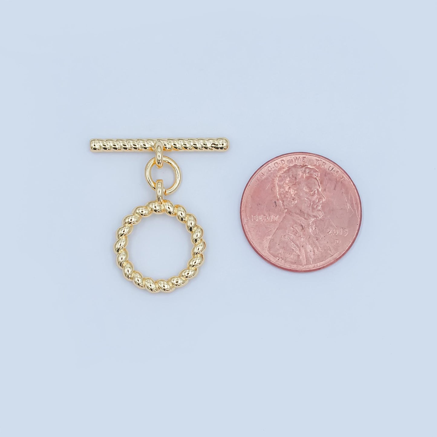 24k gold Filled rope ot toggle clasps twisted end clasp for jewelry handmade making bracelet necklace bar fancy clasp Z-1105