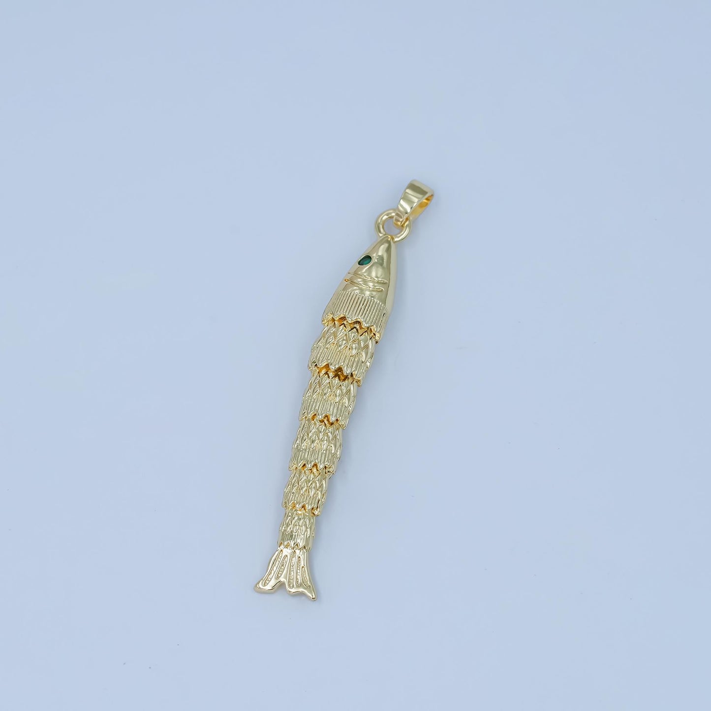 24k gold filled Articulated Fish Pendant Movable Tail Design Vintage Style Fisherman Charm Sardines Fish Unique Sea Life Inspired Jewelry
