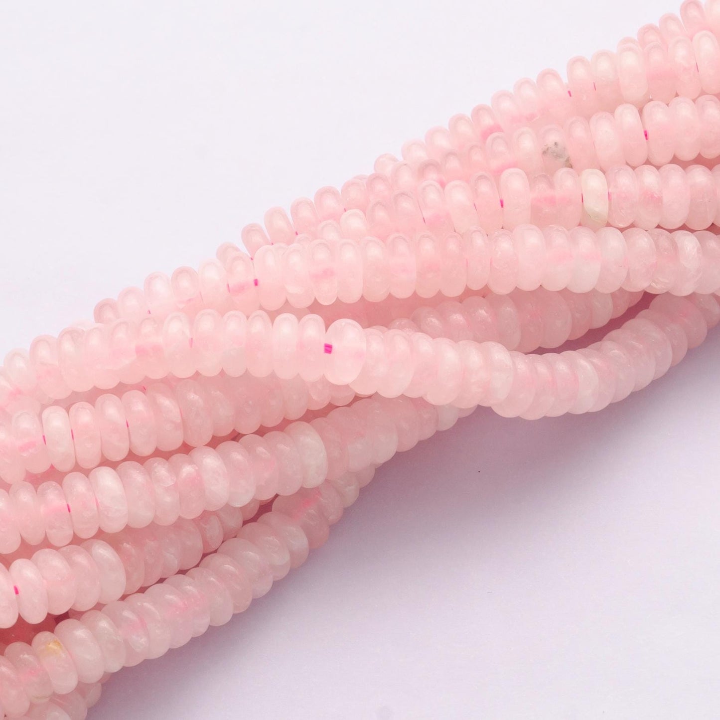 Natural Rose Pink Quartz smooth rondelles beads colorful Stone beads 6x2mm 15 inch strand WA-3119