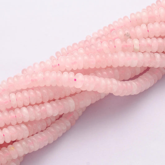 Natural Rose Pink Quartz smooth rondelles beads colorful Stone beads 6x2mm 15 inch strand WA-3119