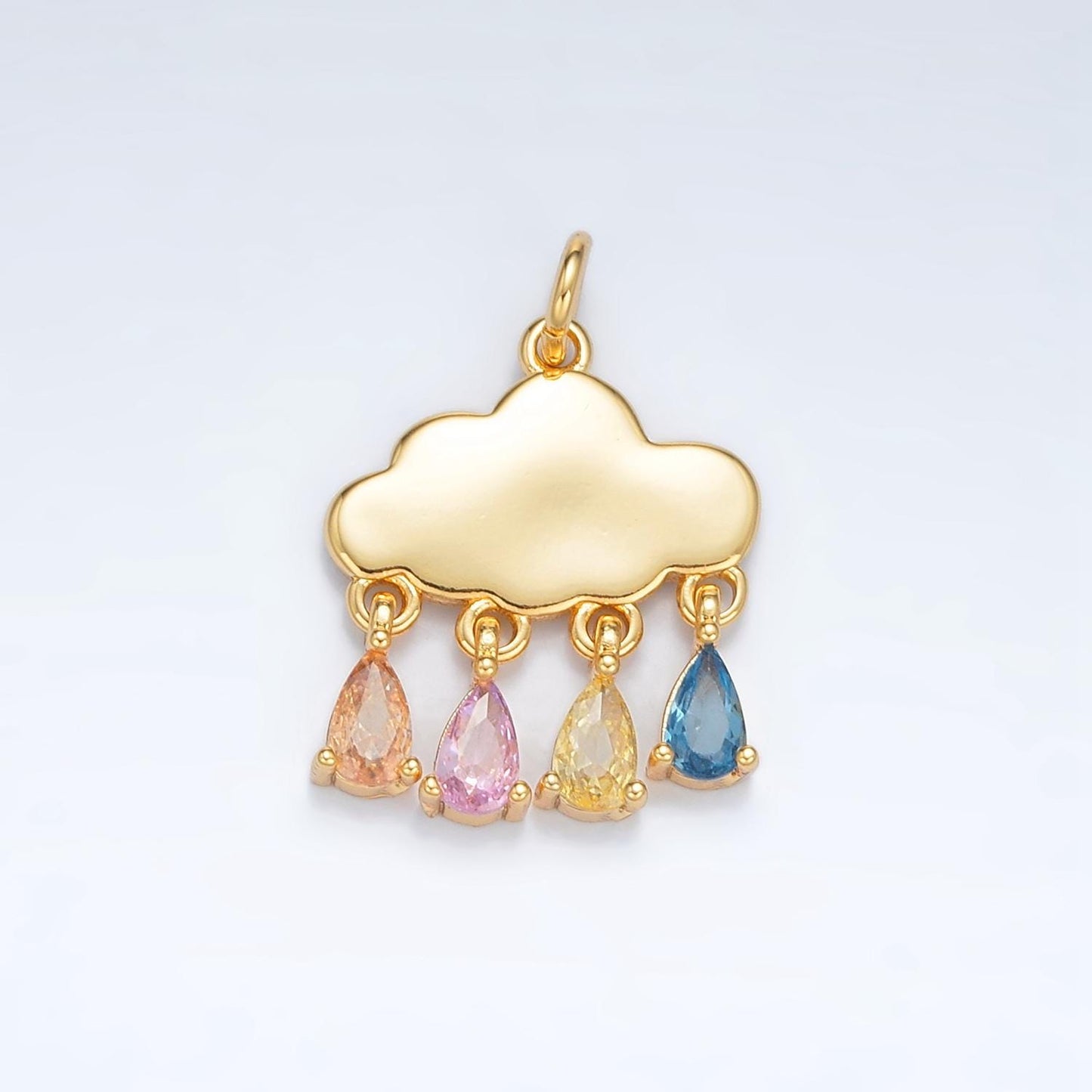 24k gold filled pastel teardrop cz cloud weather charm | ag-914