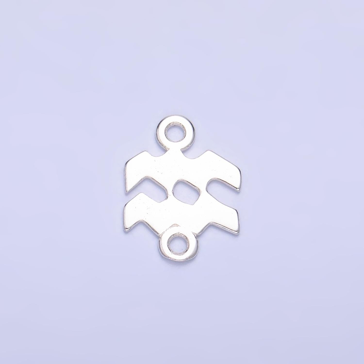 S925 Sterling Silver Zodiac Sign Charm Connector for Necklace Bracelet Link Astrology Sign Personalized Jewelry Supplies SL-567