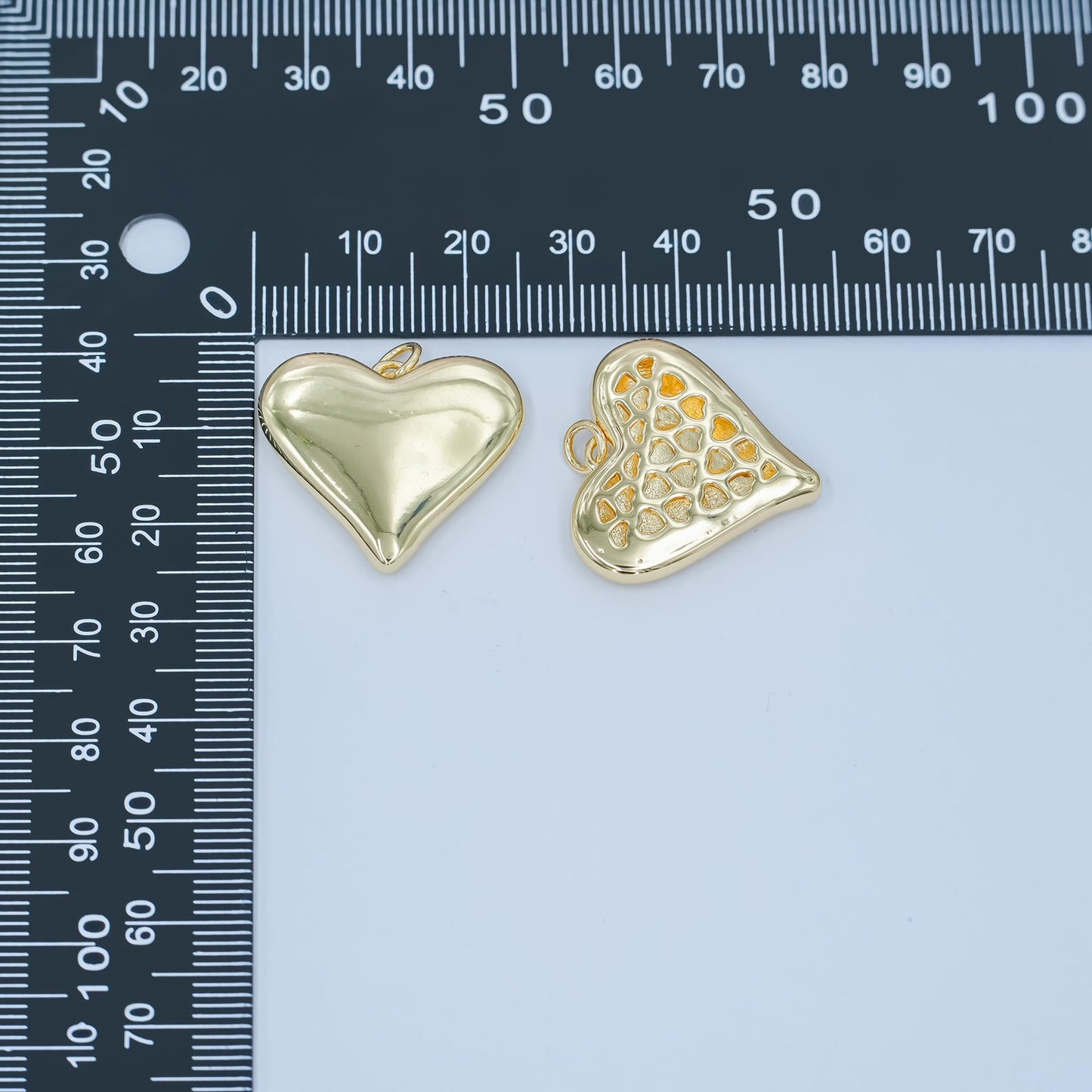 Dainty gold heart charm Love pendant for necklace bracelet earring component N-080
