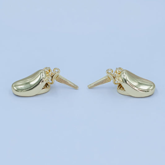 Gold shiny Bean clasp small size, press open easy control Detangler Chain for Bracelet Triple Layer Chain Clasp Z-1126