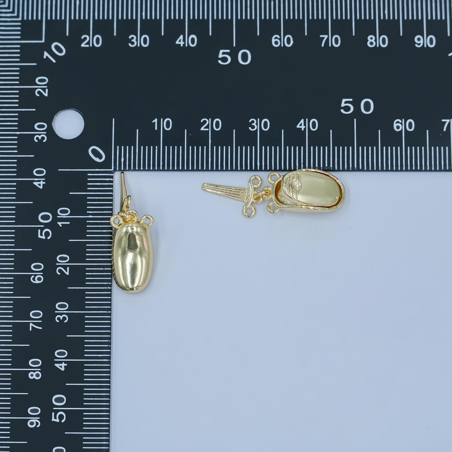 Gold shiny Bean clasp small size, press open easy control Detangler Chain for Bracelet Triple Layer Chain Clasp Z-1126