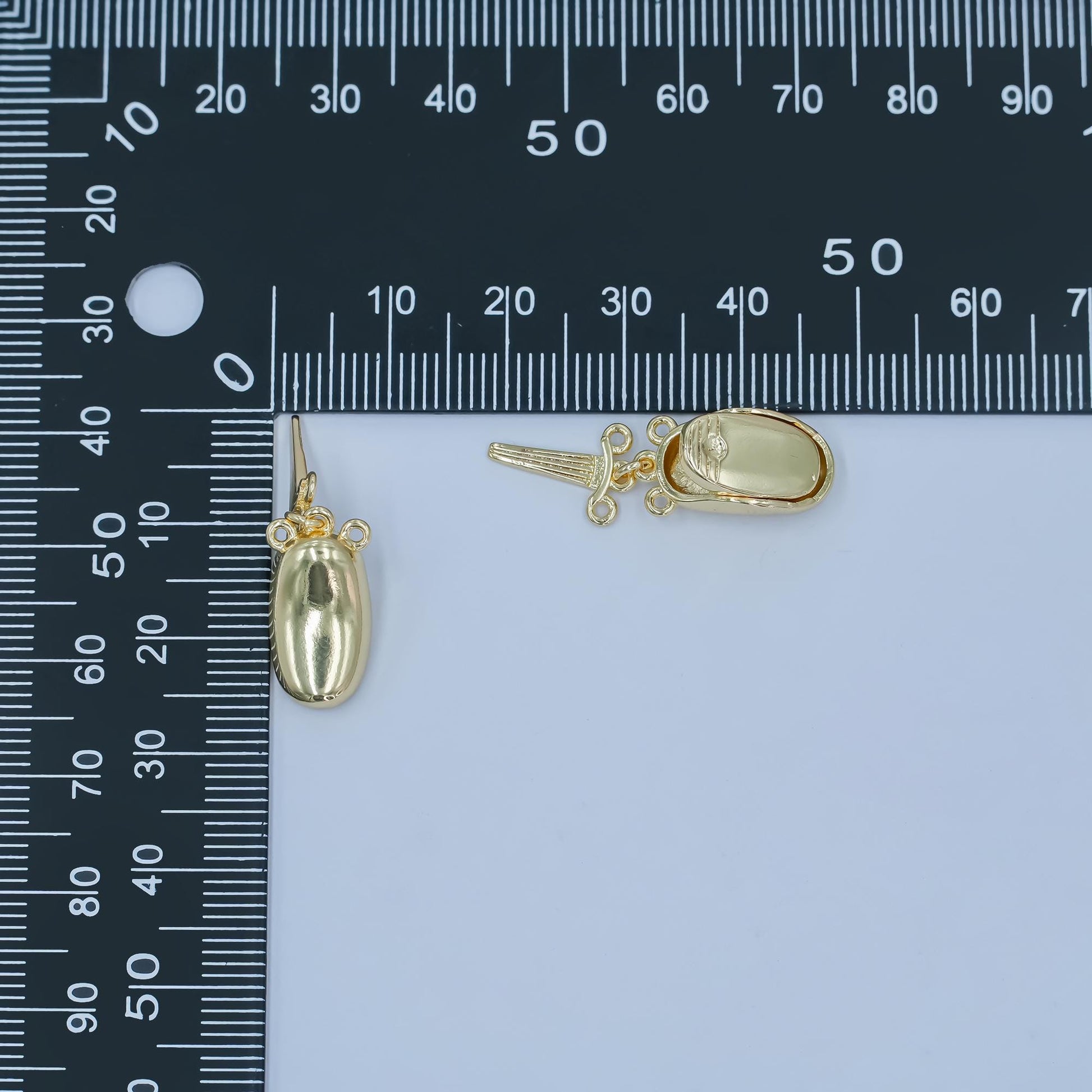 Gold shiny Bean clasp small size, press open easy control Detangler Chain for Bracelet Triple Layer Chain Clasp Z-1126