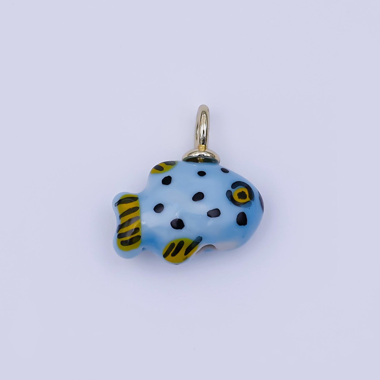 Dainty Fish ceramic charm handmade Pink Cute Fish Shell ceramic porcelain Beach charm for necklace bracelet jewelry making supply N-082
