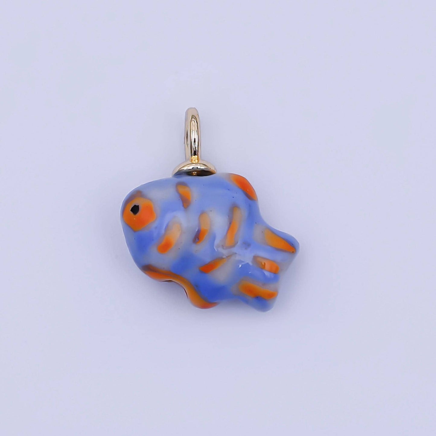 Dainty Fish ceramic charm handmade Pink Cute Fish Shell ceramic porcelain Beach charm for necklace bracelet jewelry making supply N-082
