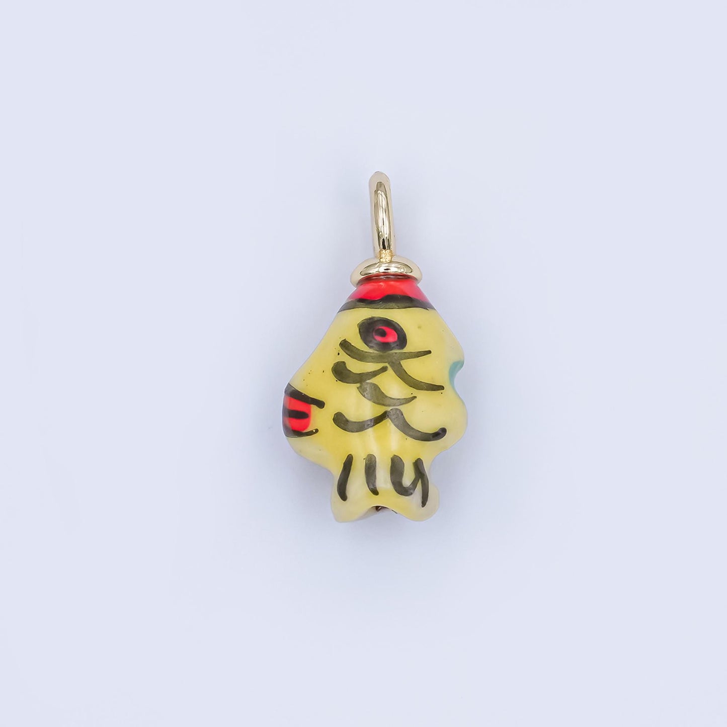 Dainty Colorful Ceramic Fish Charm Hand Painted Beads Adorable Multicolor Fish for Necklace Bracelet Component N-139