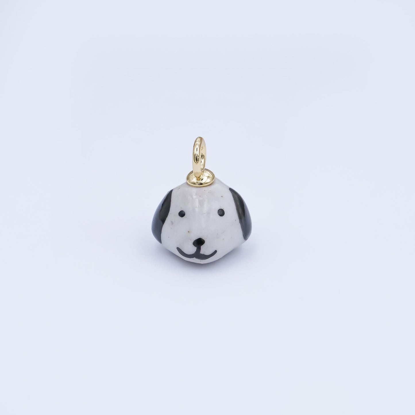 Dainty Dog ceramic charm handmade Puppy porcelain Pet Animal charm for necklace bracelet jewelry making supply N-141