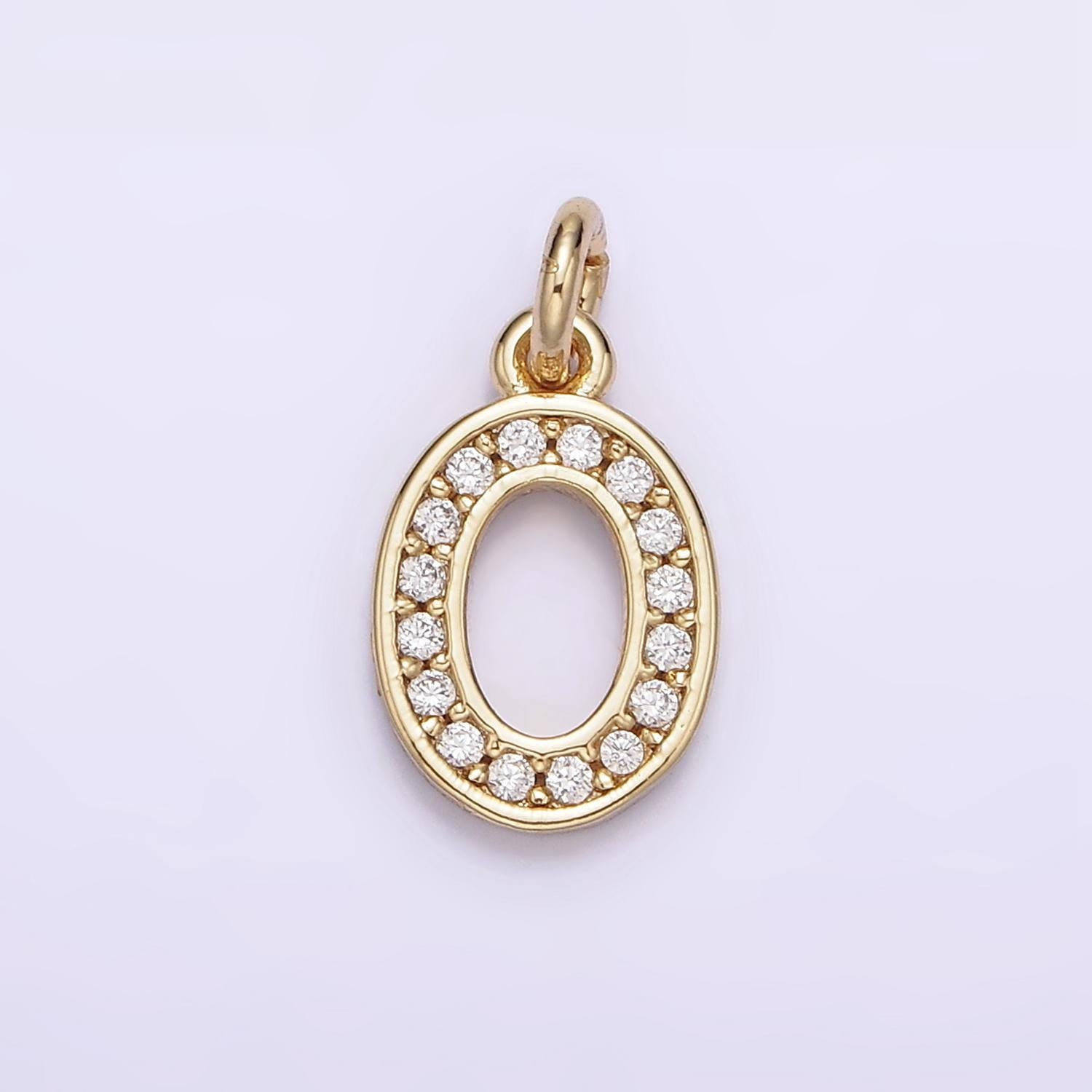 Mini Gold Number Clear Micro Paved CZ Pendant Lucky Number Age Birthday Pendant | N-1026