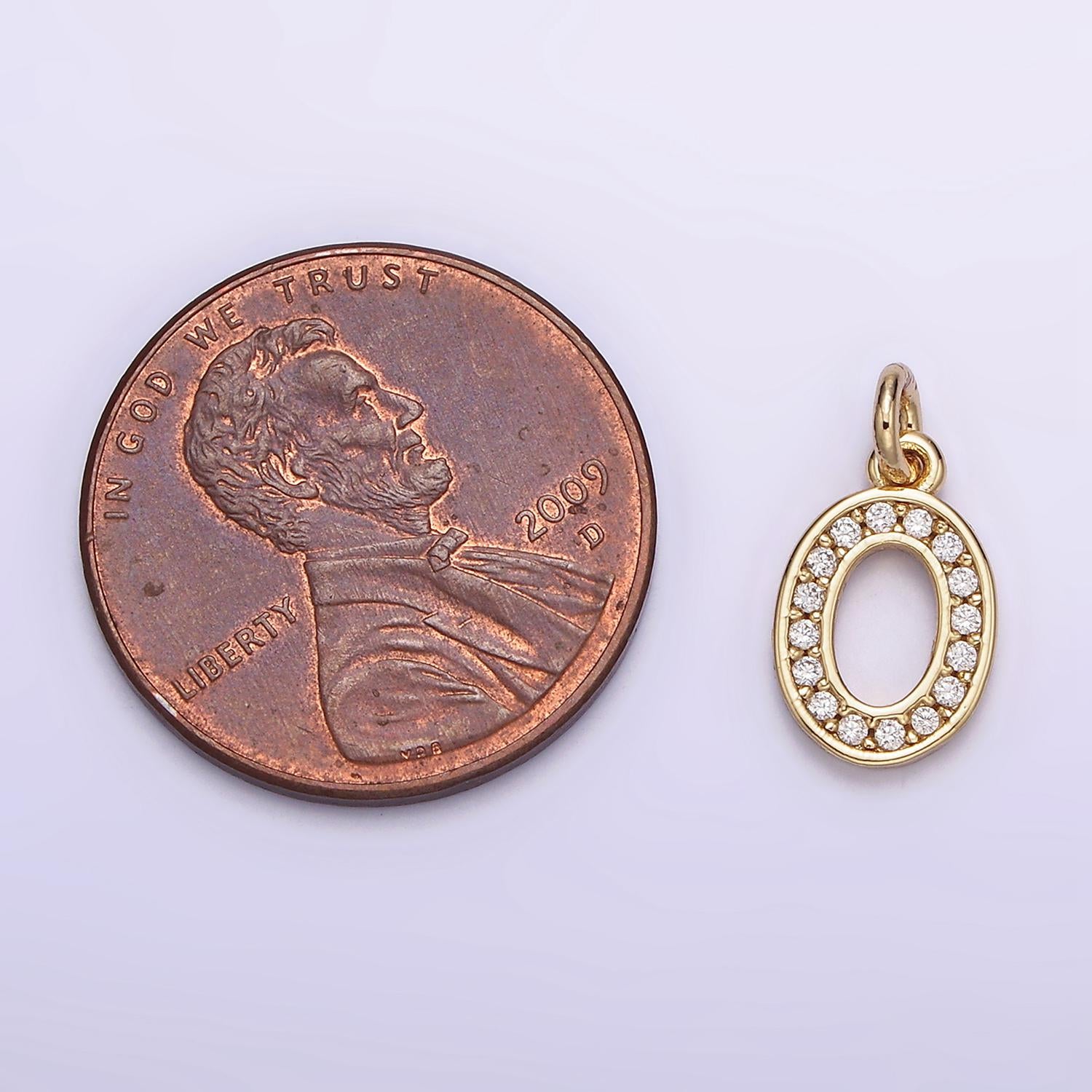 Mini Gold Number Clear Micro Paved CZ Pendant Lucky Number Age Birthday Pendant | N-1026
