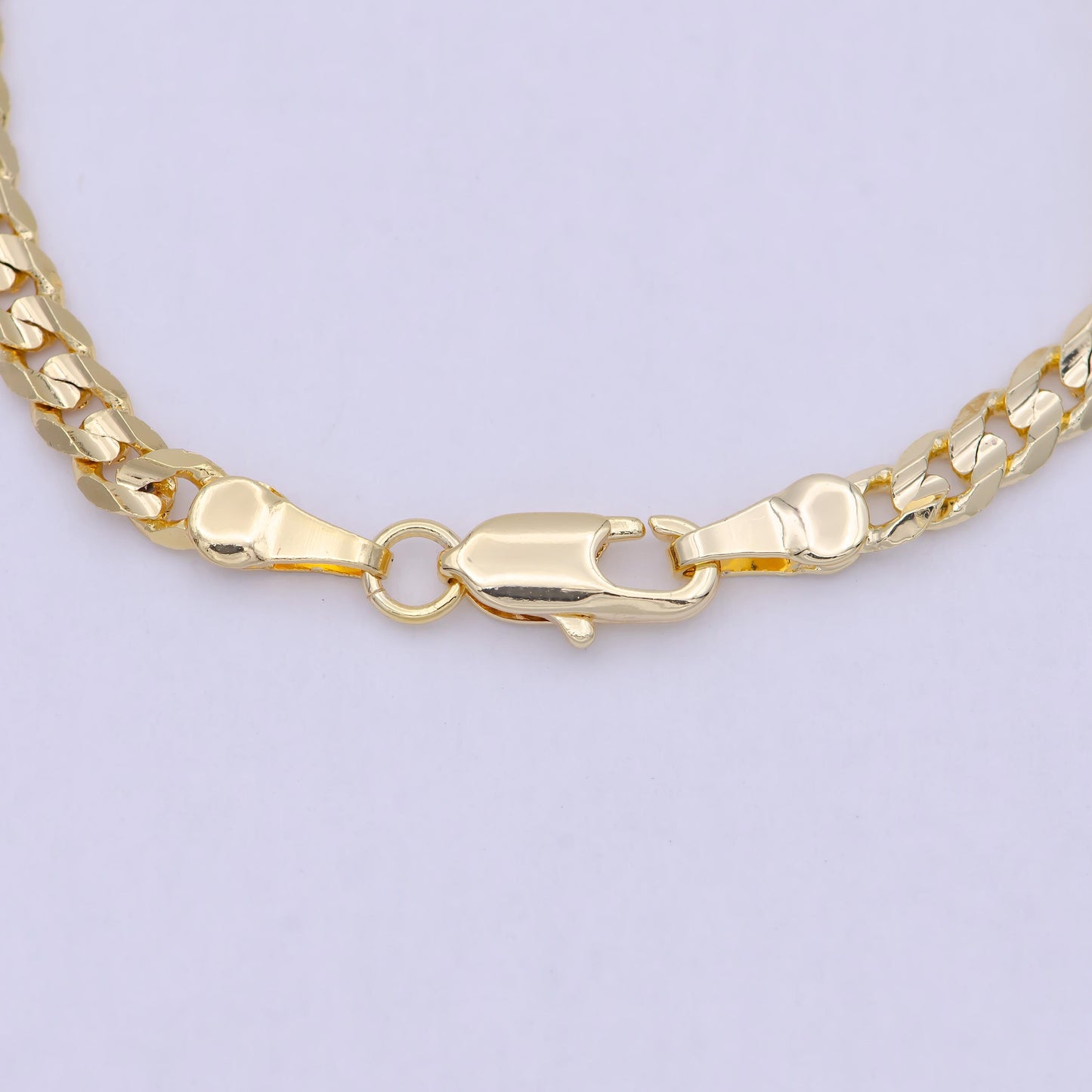 Gold Bracelet ready to use gold cuban curb chain Layering bold Bracelet WA-847