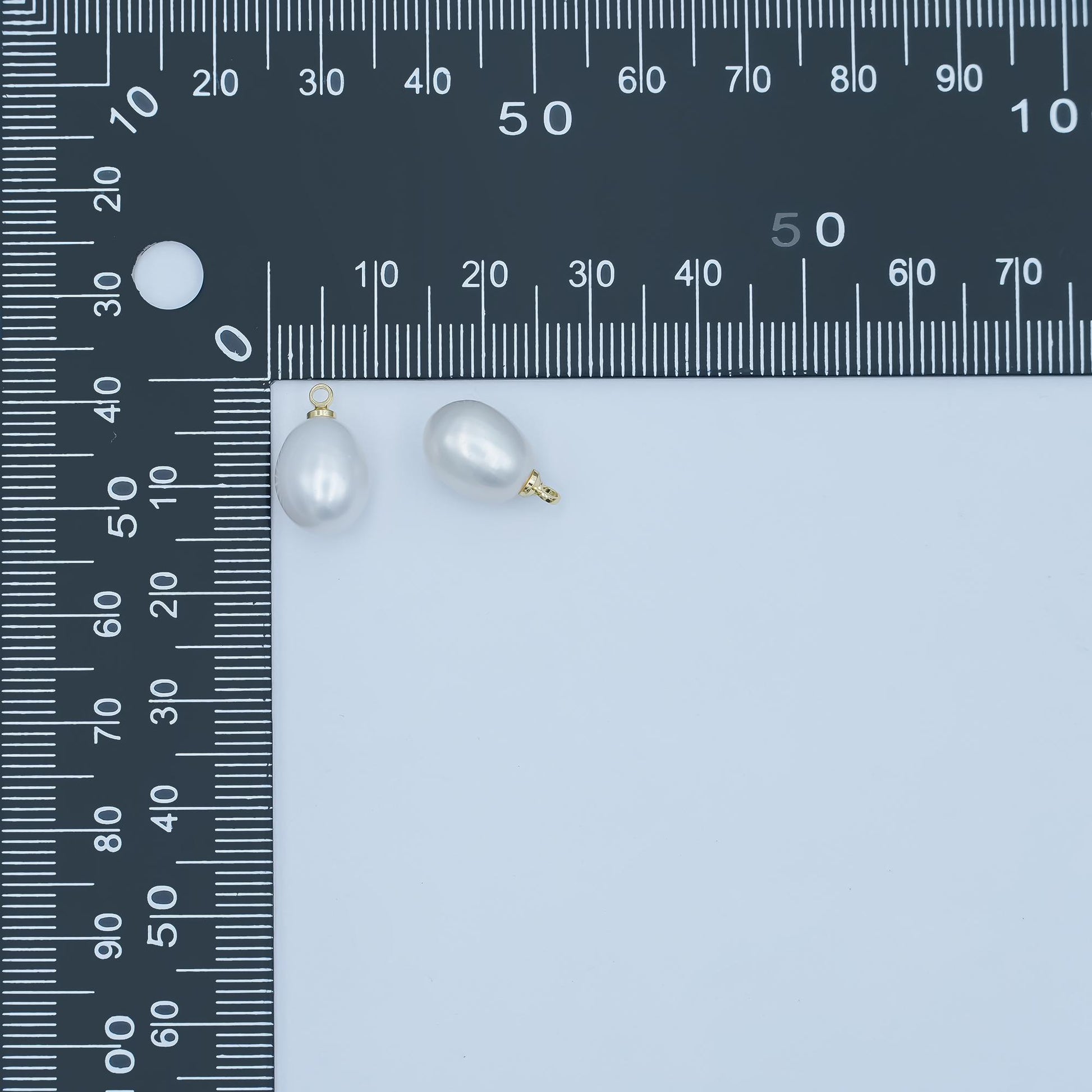 24k Gold Filled 14x8.6mm White pearl oval drop pendant for Minimalist Jewelry Making Supply | P-1650