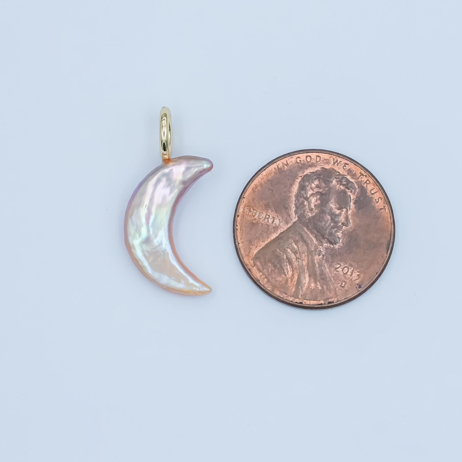 Dainty Crescent Moon Pearls Charm Gold Mauve White Pink Freshwater Pearls For Necklace Bracelet Earring Celestial Jewelry Minimalist P1660