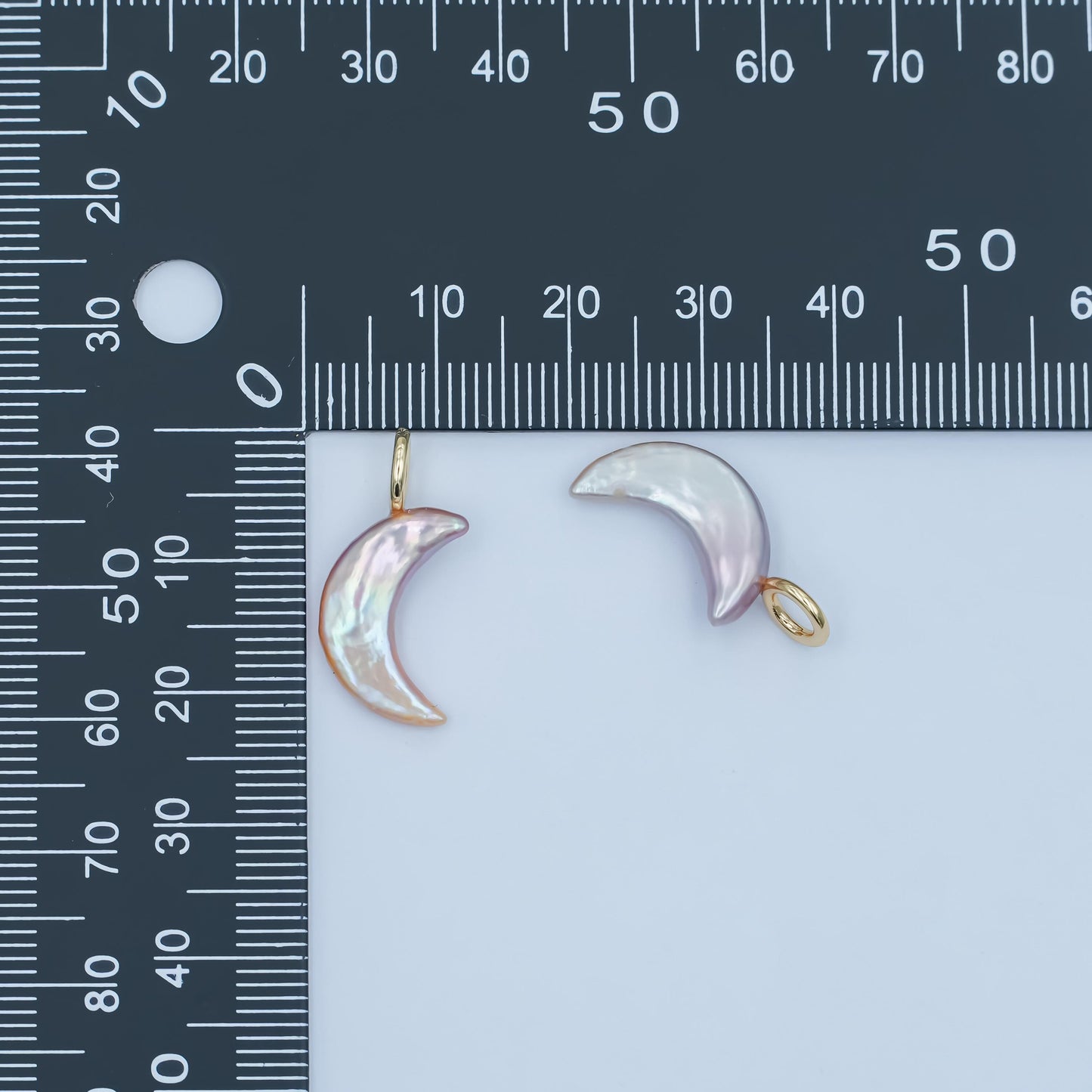 Dainty Crescent Moon Pearls Charm Gold Mauve White Pink Freshwater Pearls For Necklace Bracelet Earring Celestial Jewelry Minimalist P1660
