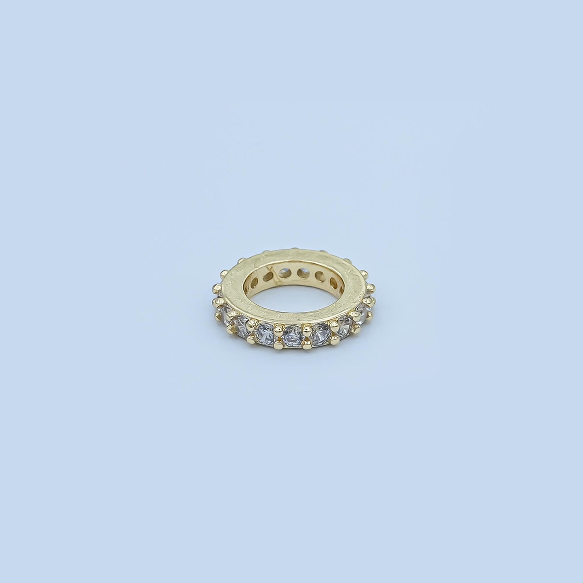 Gold micro pave Round beads charms 24k gold filled Donut spacer beads bracelet necklace for diy jewelry making supply Z-1147