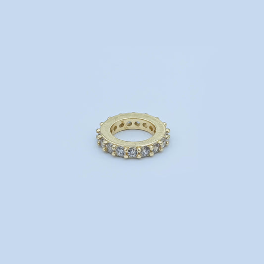 Gold micro pave Round beads charms 24k gold filled Donut spacer beads bracelet necklace for diy jewelry making supply Z-1147
