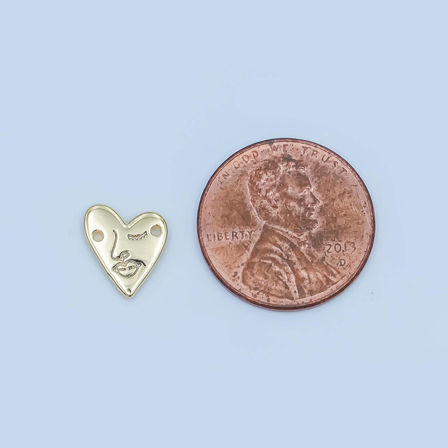 Mini Heart Girl Charm Cute Jewelry Abstract Face Charm Y-011
