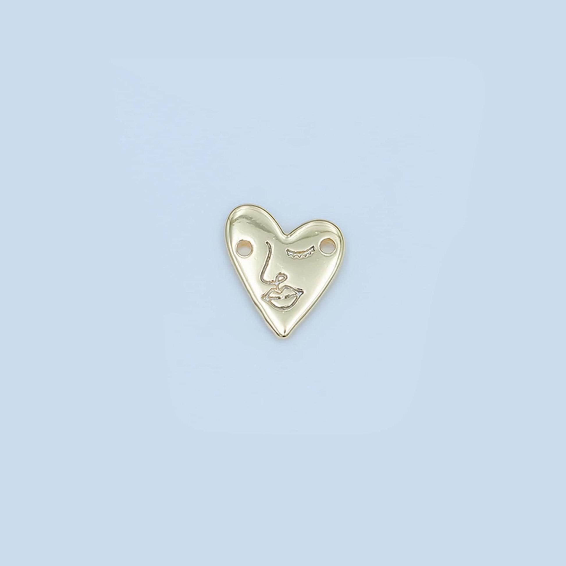 Mini Heart Girl Charm Cute Jewelry Abstract Face Charm Y-011