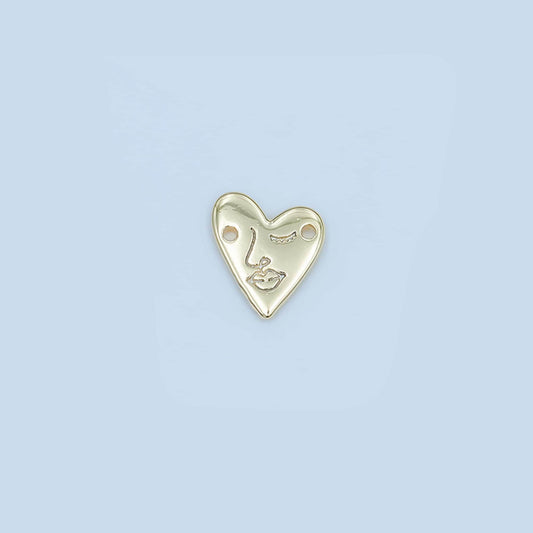 Mini Heart Girl Charm Cute Jewelry Abstract Face Charm Y-011