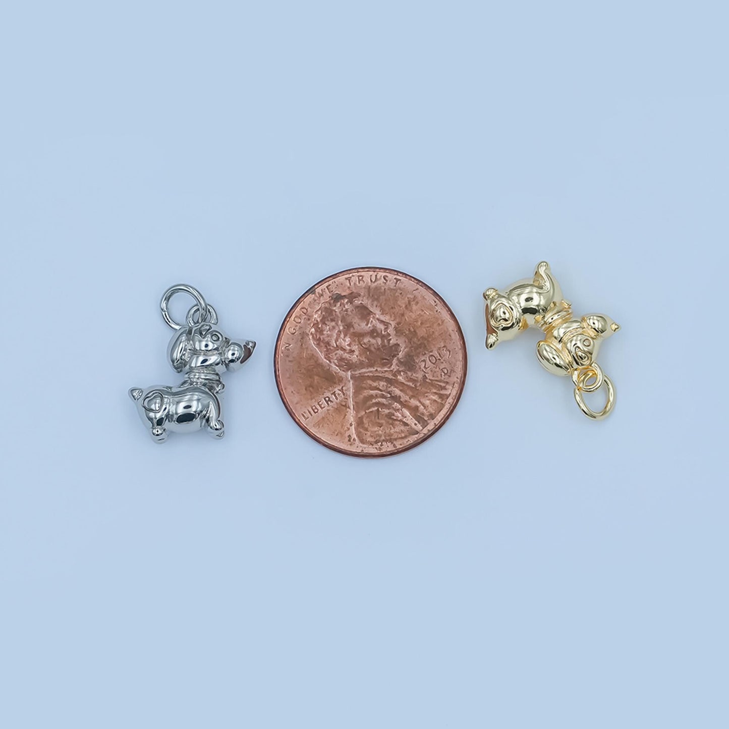 Mini gold Dachshund pendant tiny dog charm puppy animal charm diy jewelry N090