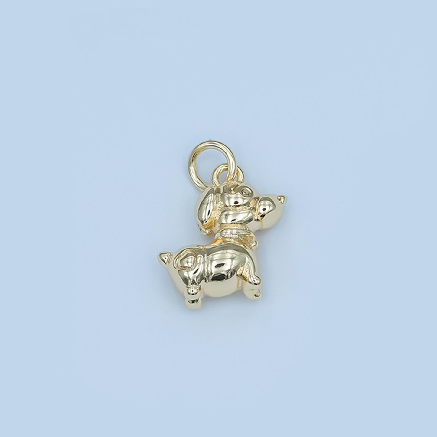 Mini gold Dachshund pendant tiny dog charm puppy animal charm diy jewelry N090
