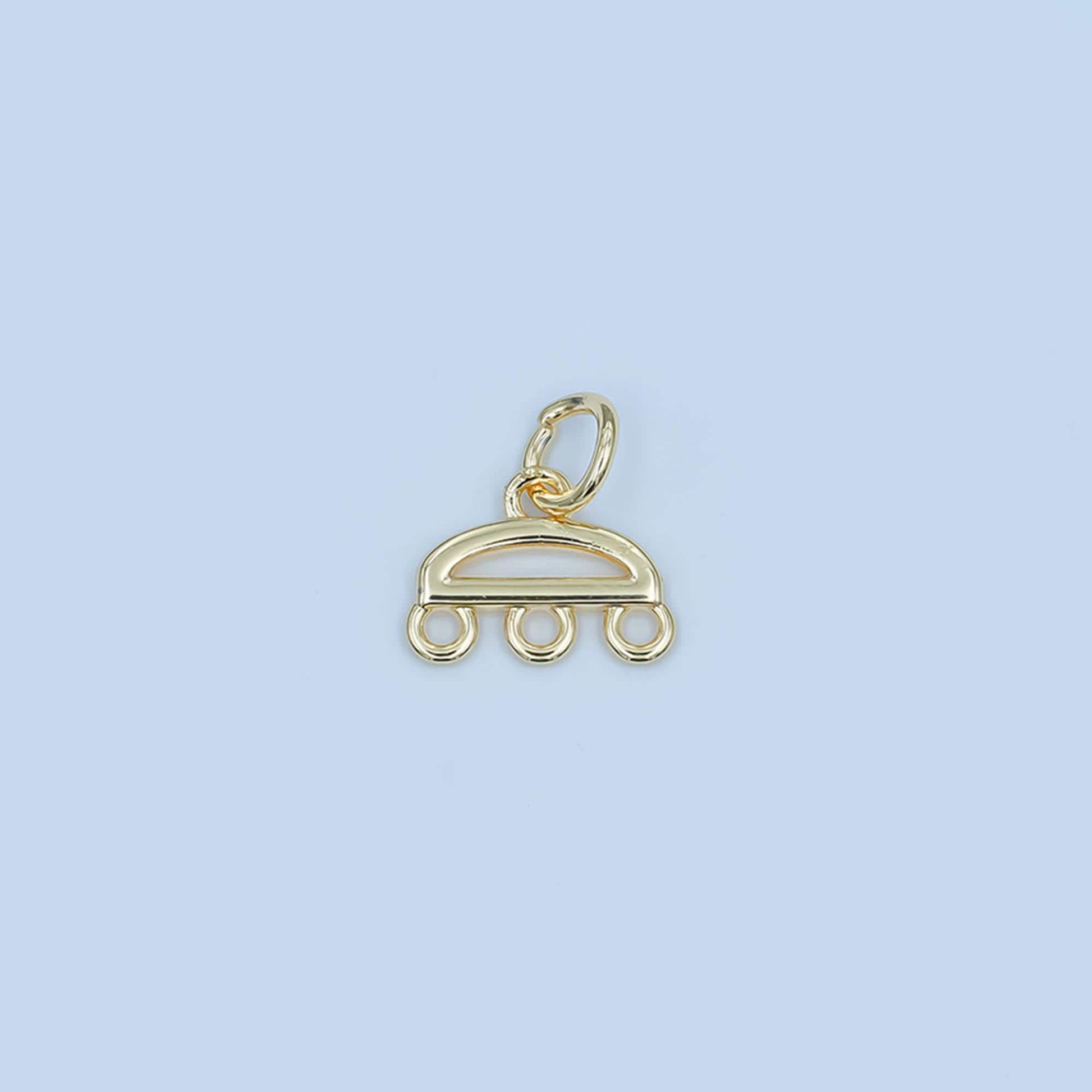 Mini Triple Strand Bracelet and Necklace Link and Charm Holder in Gold, Silver, Rose Gold Clasp Z1145