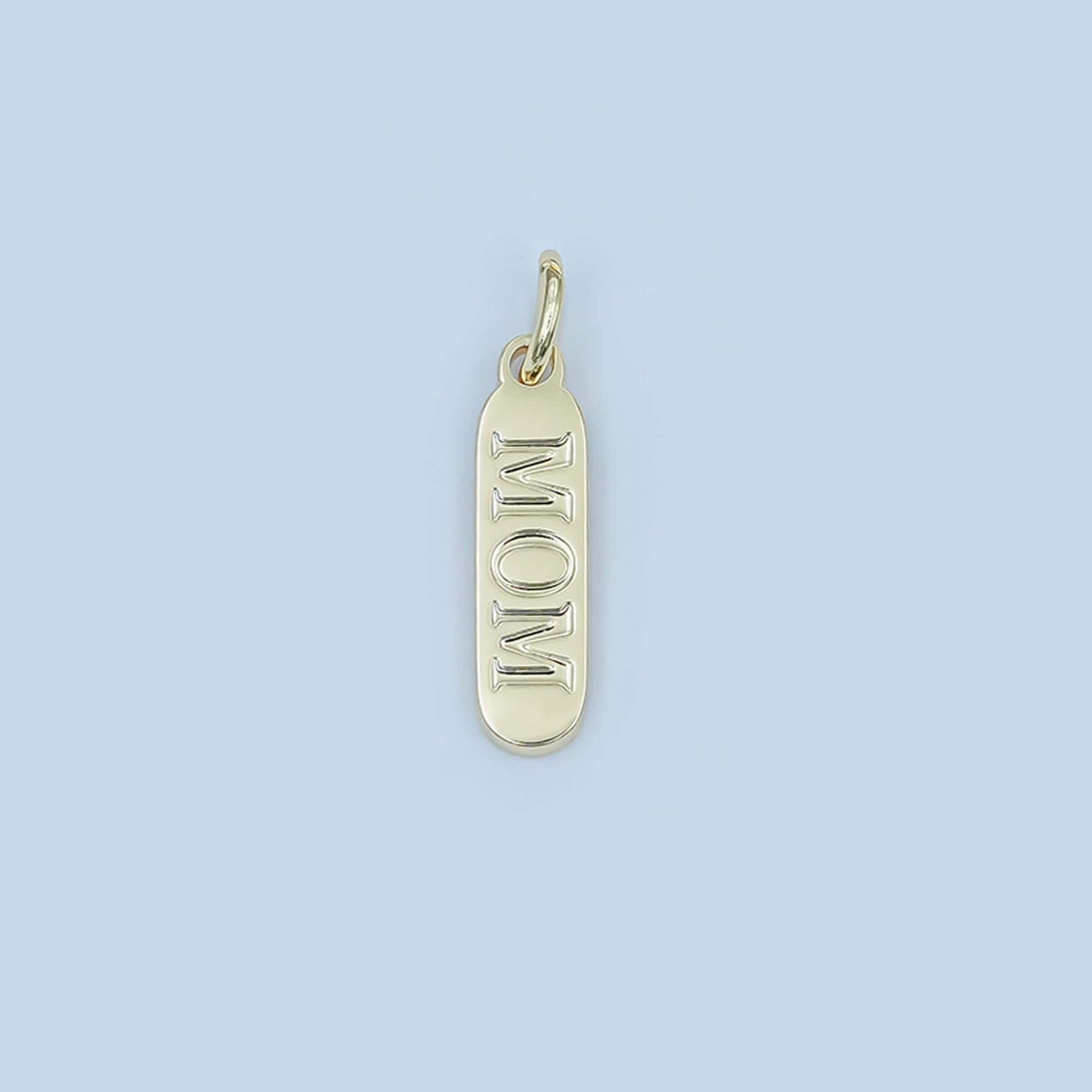 Dainty PVD Gold Plated Mom pill bar charm word Stainless Steel charm for bracelet earring necklace P953