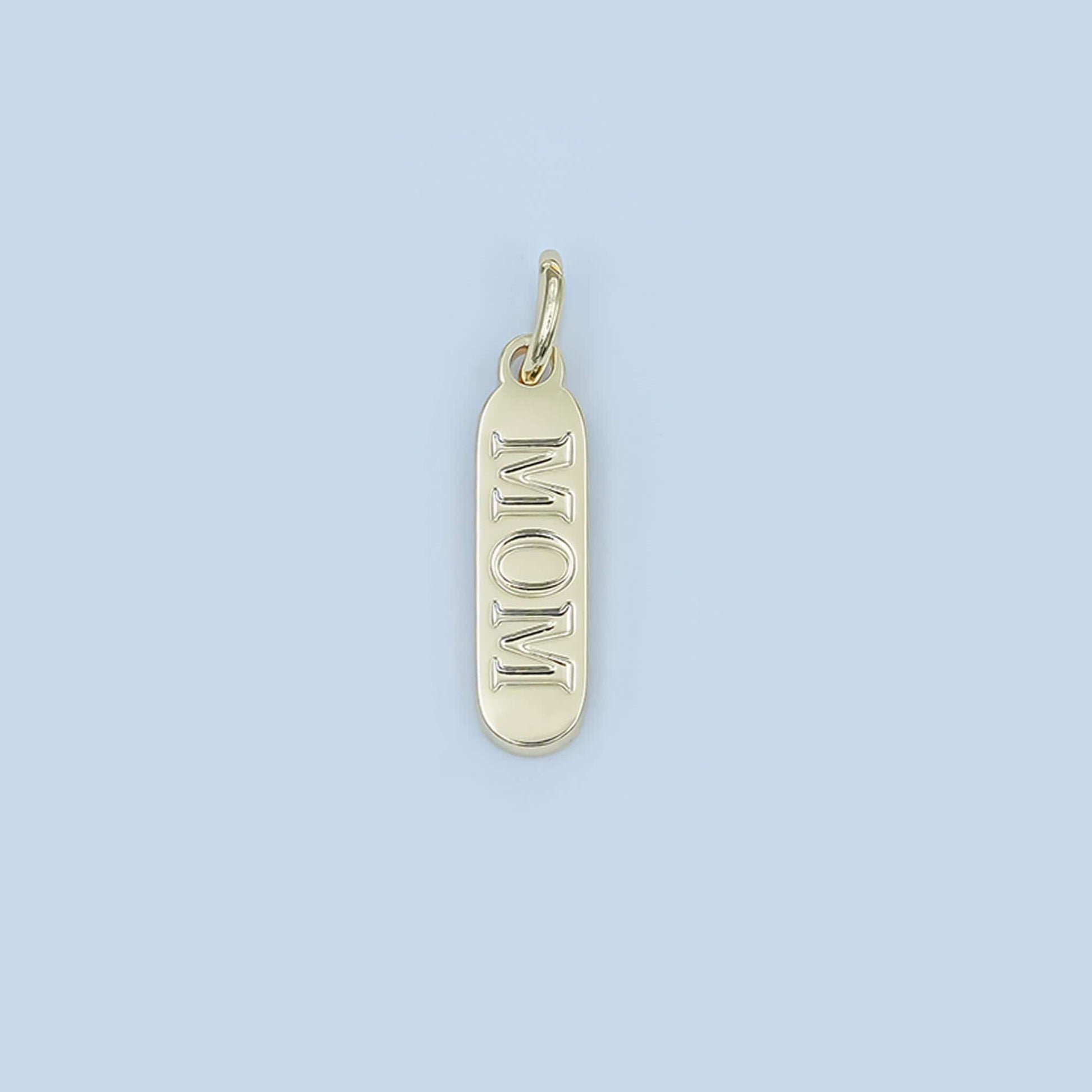 Dainty PVD Gold Plated Mom pill bar charm word Stainless Steel charm for bracelet earring necklace P953