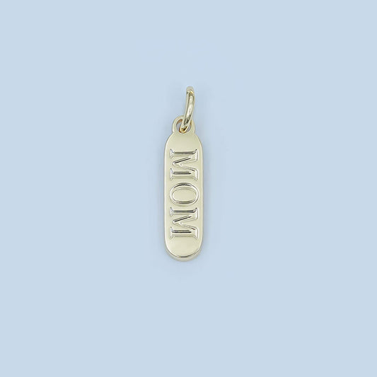 Dainty PVD Gold Plated Mom pill bar charm word Stainless Steel charm for bracelet earring necklace P953