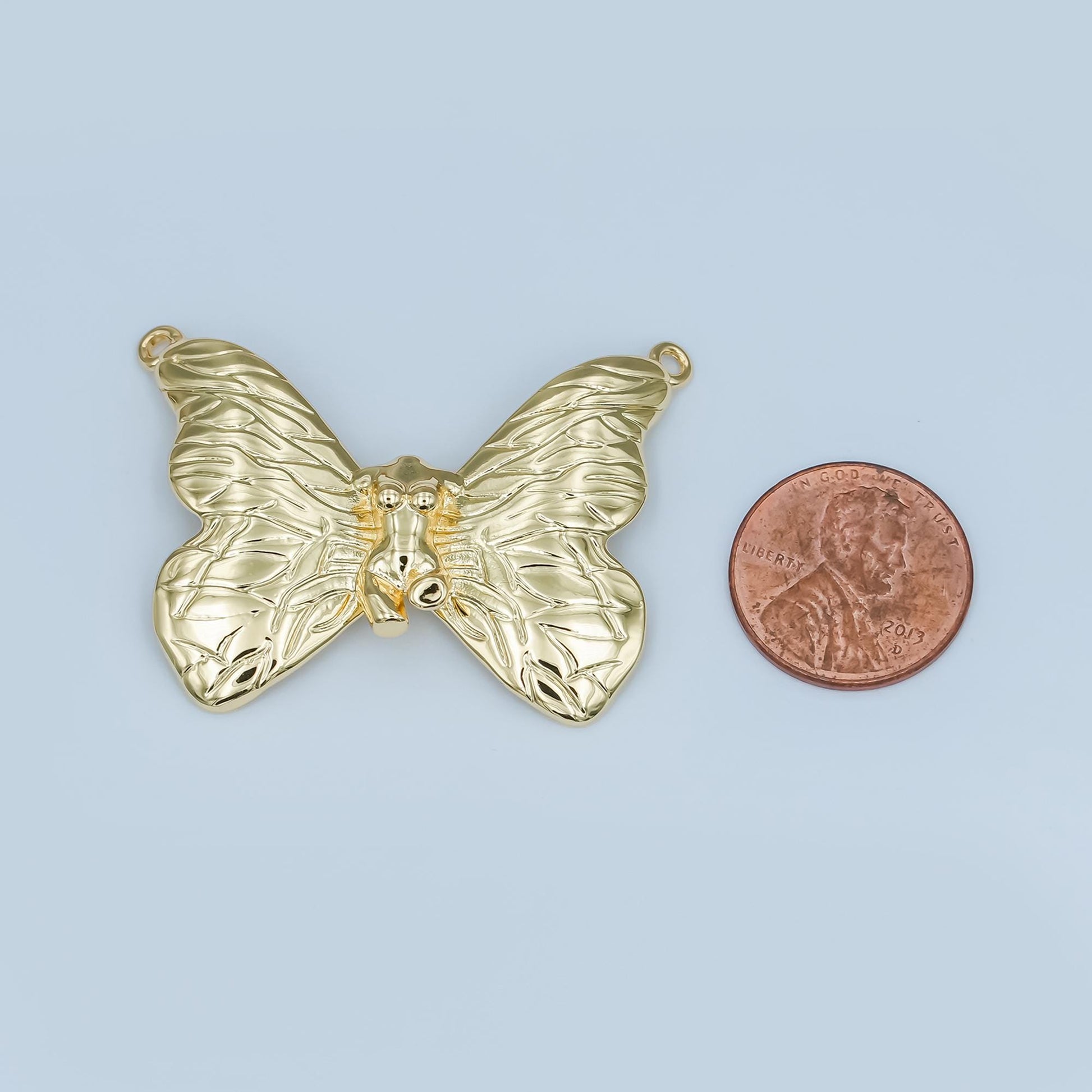 Bold Butterfly Charm 18k Gold Filled Mariposa Pendant DIY Personalized Jewelry Making Finding Y-014