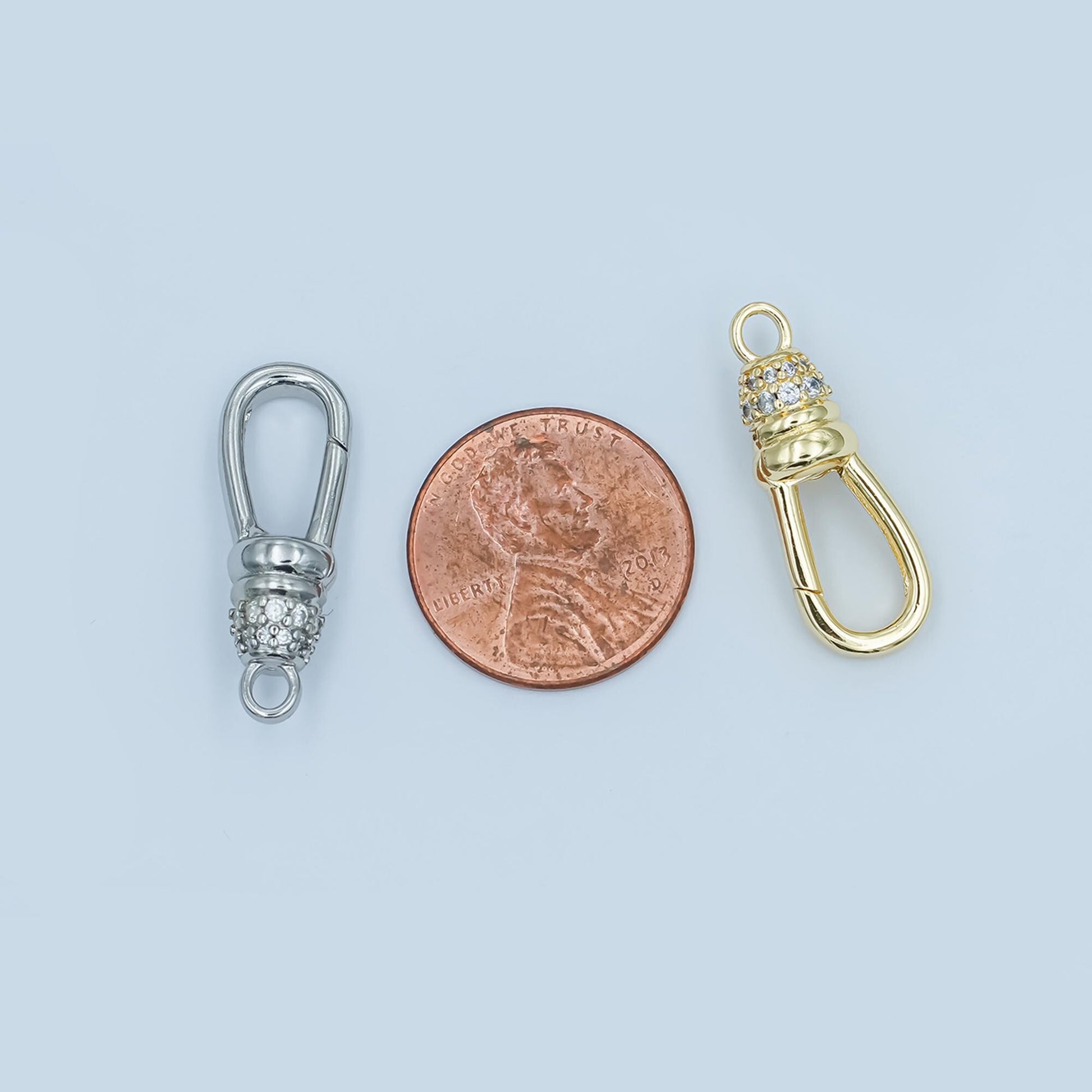 24k gold filled CZ triggerless Lobster Clasp 25mmx8.9mm clasps in gold / Silver color Z-1123